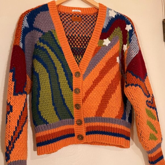 MOTHER brand, V-neck Multicolored Cardigan - Picture 1 of 6